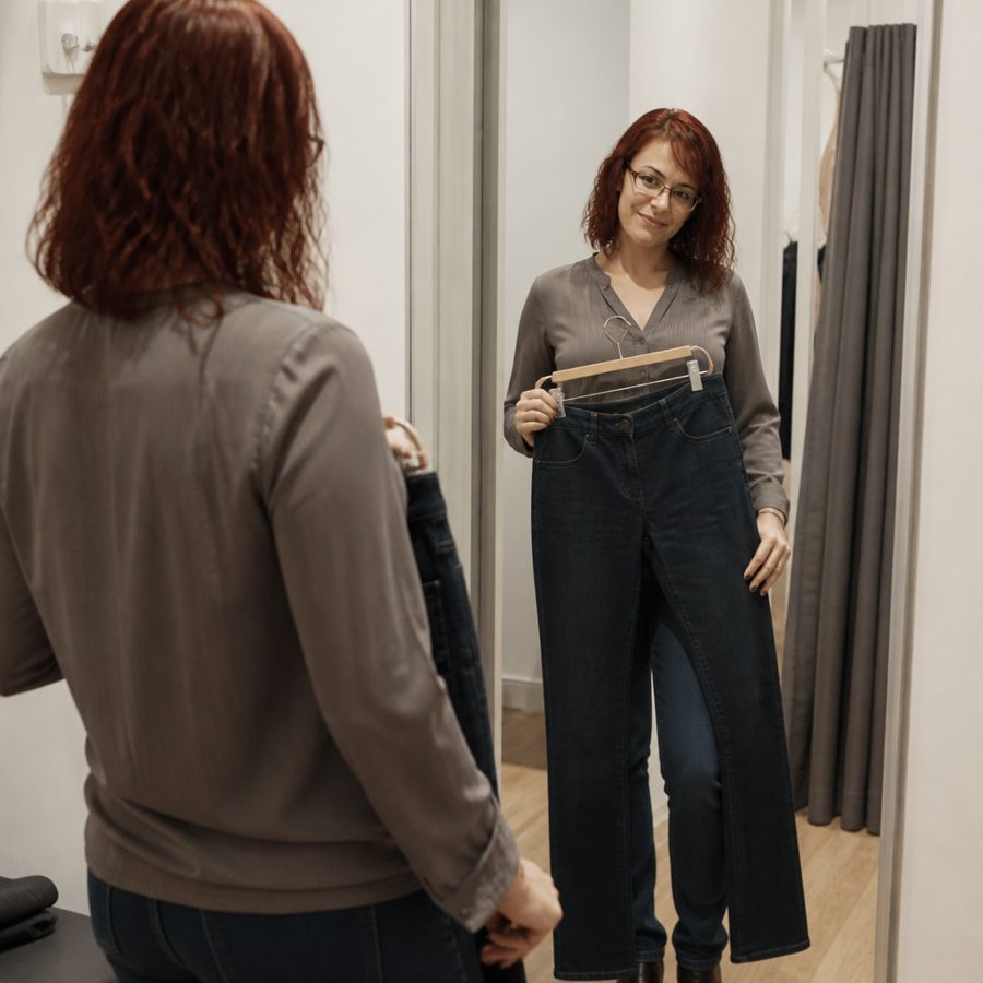 Trying clothes on again